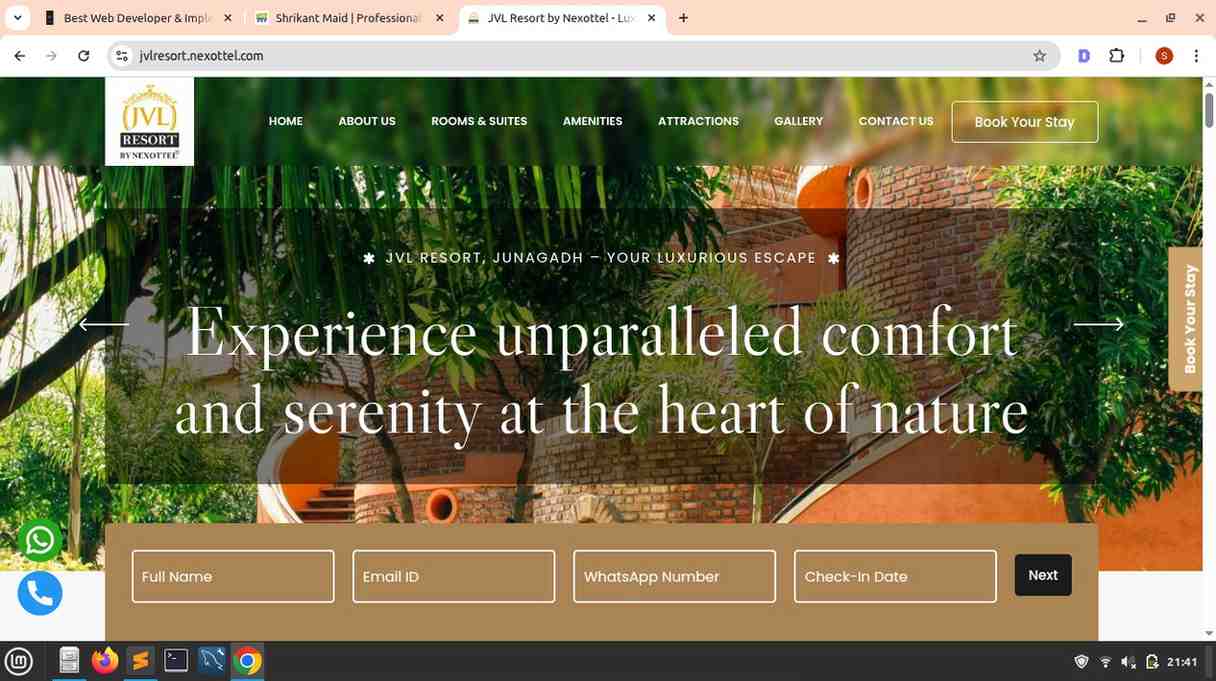 Hotel website designed in Pune by Shree Technologies